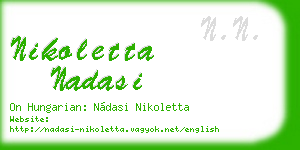 nikoletta nadasi business card