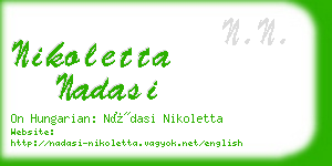 nikoletta nadasi business card